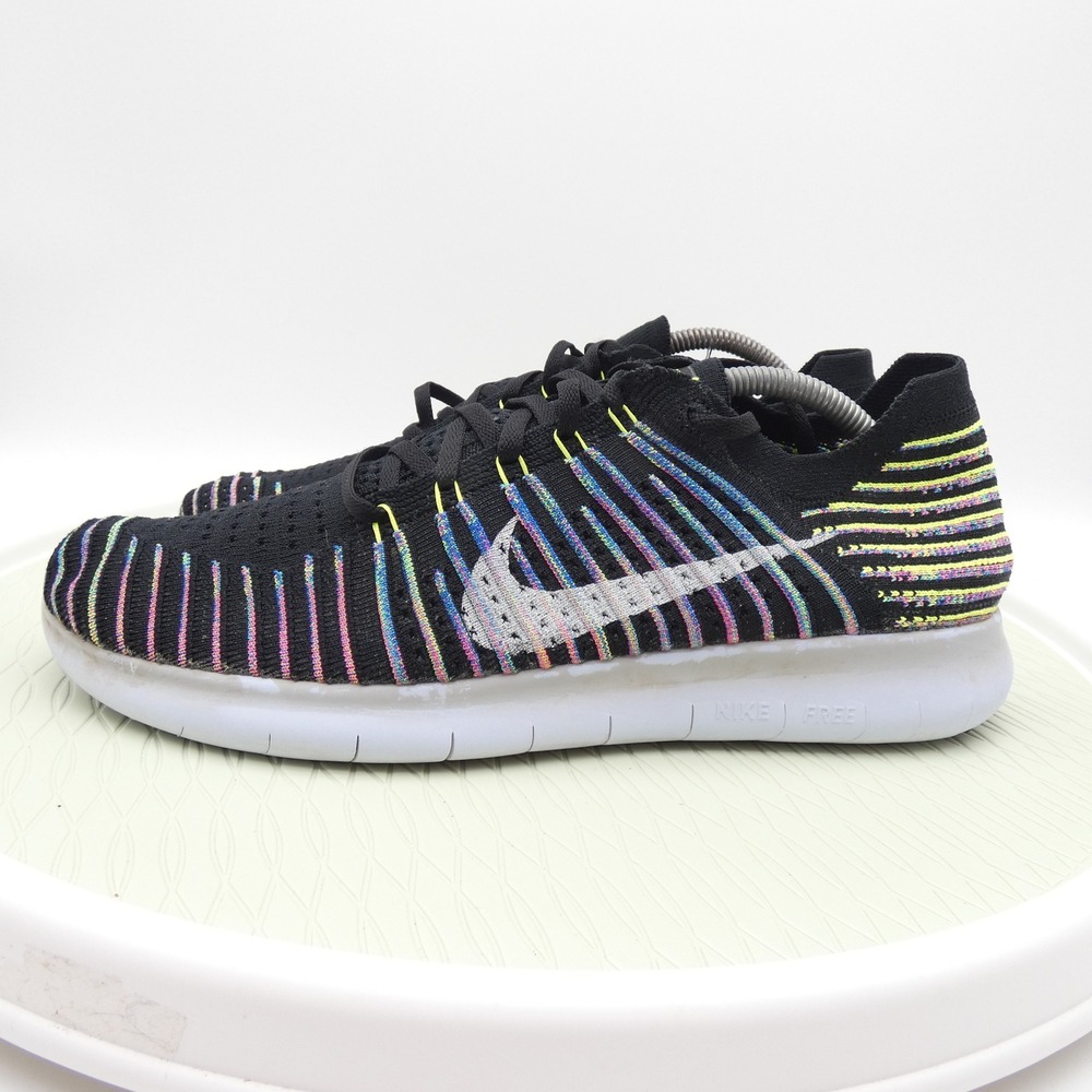 Nike Free RN Flyknit 2016 Mens Running Shoes Multicolor Black 831069-003 Size 11
